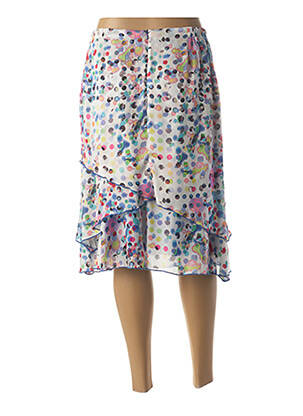 Jupe mi-longue fermeture zippée au dos blanc FRANCE RIVOIRE femme