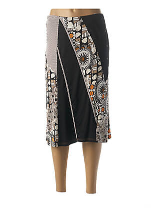 Jupe mi-longue coupe droite noir FRANCE RIVOIRE femme