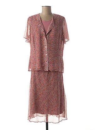 Ensemble jupe manches courtes rose FRANCE RIVOIRE femme