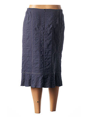 Jupe mi-longue coupe droite évasée sur le bas bleu FRANCE RIVOIRE femme