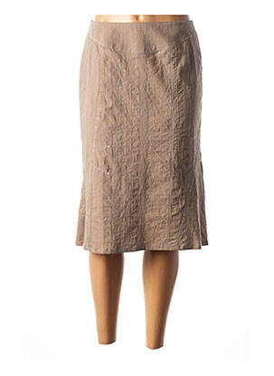 Jupe mi-longue coupe évasée beige GUY DUBOUIS femme