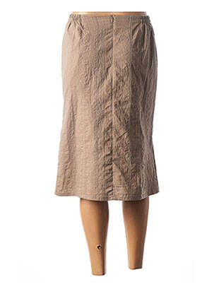 Jupe mi-longue coupe évasée beige GUY DUBOUIS femme