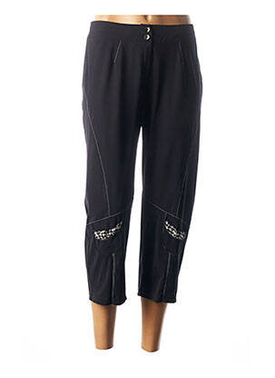 Pantacourt coupe droite taille normale noir GUY DUBOUIS femme