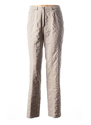 Pantalon droit tissage popeline taille normale gris FRANCE RIVOIRE femme