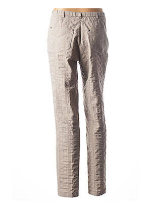 Pantalon droit tissage popeline taille normale gris FRANCE RIVOIRE femme