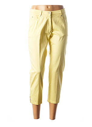 Pantacourt coupe droite taille basse jaune FRANCE RIVOIRE femme