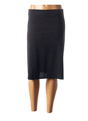Jupe mi-longue coupe droite noir GUY DUBOUIS femme