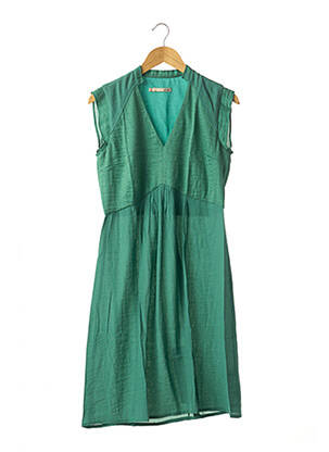 Robe mi-longue sans manche sans manche vert ACOTÉ femme