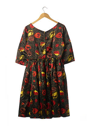 Robe mi-longue manches 3/4 manches 3/4 vert VINTAGE femme