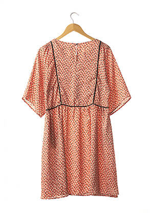 Robe courte coupe fluide manches 3/4 rose COTELAC femme