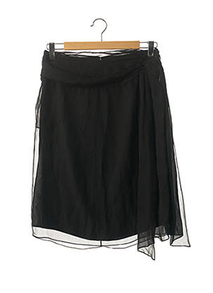 Jupe mi-longue coupe droite noir N°21 femme