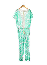 Combi-pantalon tissage crêpe vert STELLA FOREST femme