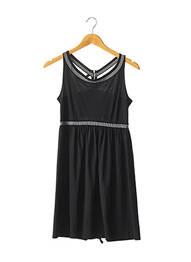 Robe mi-longue sans manche sans manche noir INDIES femme