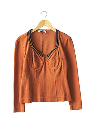 Sweat-shirt stretch manches longues orange ALBERTA FERRETTI femme