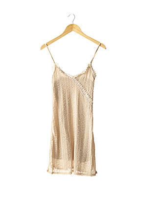 Robe courte coupe cintrée fines bretelles beige BELAIR femme