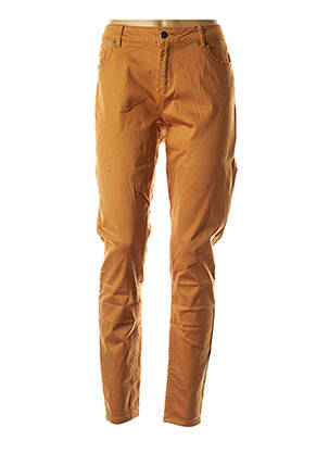 Pantalon slim tissage popeline taille normale marron VERO MODA femme