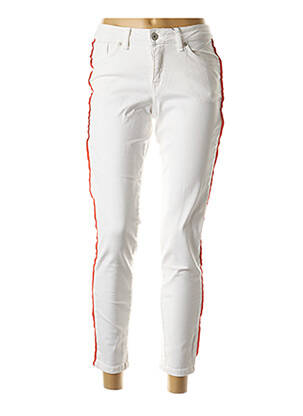 Pantalon 7/8 stretch taille basse blanc BLEND SHE femme