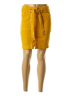 Jupe courte poches jaune ICHI femme