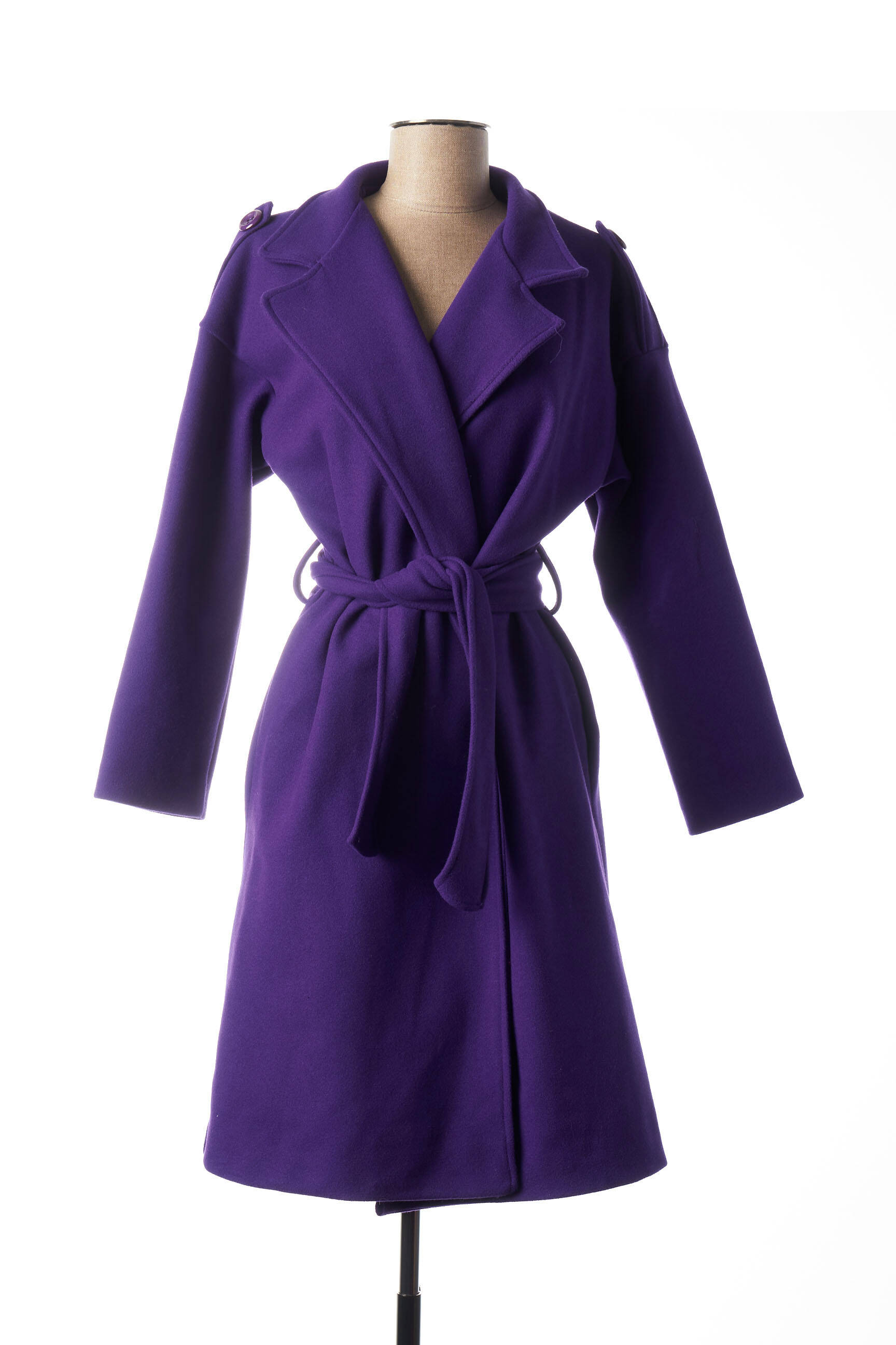 manteau long femme violet