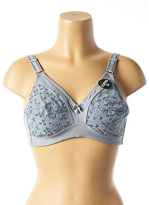 Soutien-gorge broderie sans armature bleu ROSA JUNIO femme