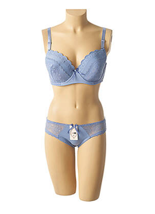 Ensemble lingerie culotte bleu HANA femme