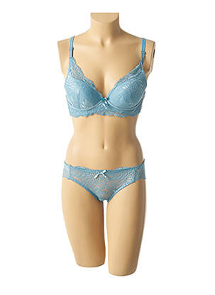 Ensemble lingerie micro fibres bleu HANA femme
