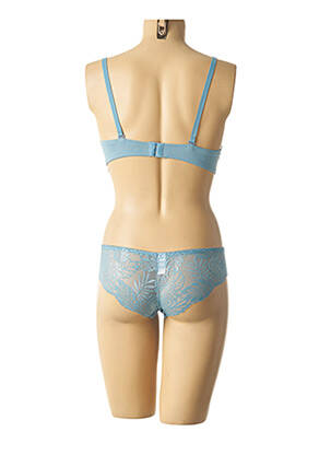 Ensemble lingerie micro fibres bleu HANA femme