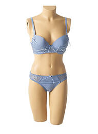 Ensemble lingerie micro fibres bleu HANA femme