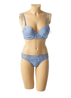Ensemble lingerie micro fibres bleu HANA femme