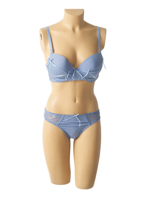 Ensemble lingerie micro fibres bleu HANA femme