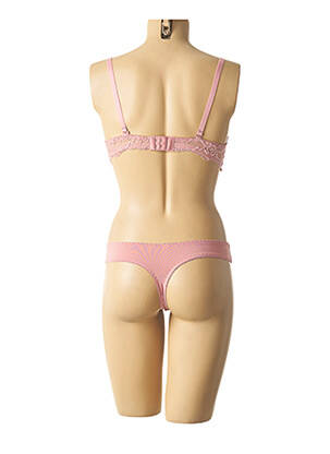 Ensemble lingerie bretelles élastiquées ajustables rose HANA femme