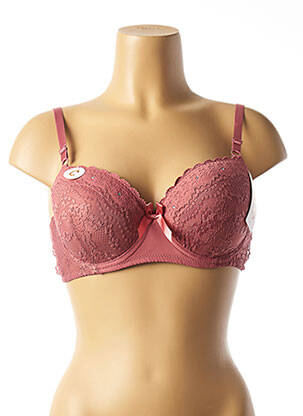 Soutien-gorge tissage dentelle haut soutien-gorge moulé rose HANA femme