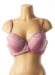 Soutien-gorge effet matière satinée haut soutien-gorge moulé rose HANA femme