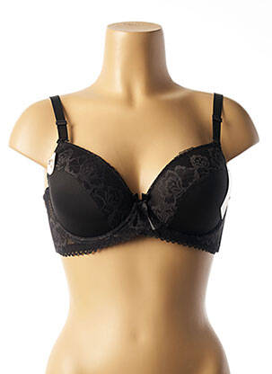 Soutien-gorge effet matière satinée haut soutien-gorge moulé noir HANA femme