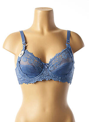 Soutien-gorge effet matière satinée haut soutien-gorge moulé bleu HANA femme