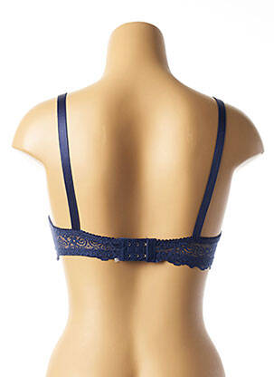 Soutien-gorge tissage dentelle haut soutien-gorge moulé bleu HANA femme