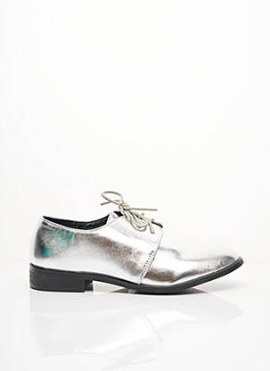 Derbies tissage vernis talon plat jusqu'à 3cm gris I LOVE SHOES femme