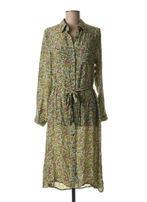 Robe mi-longue vert CHERRY pour femme