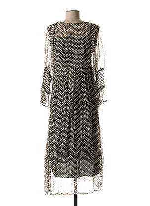 Robe mi-longue manches 3/4 manches 3/4 noir SCHOOL RAG femme