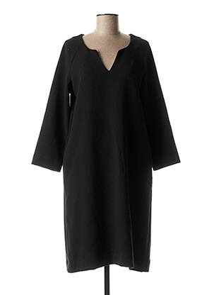 Robe mi-longue manches longues manches longues noir TOUPY femme