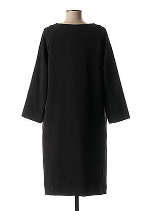 Robe mi-longue manches longues manches longues noir TOUPY femme