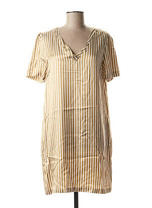 Robe mi-longue manches courtes manches courtes beige MANILA GRACE femme