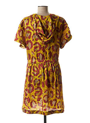 Robe mi-longue manches courtes manches courtes marron MANILA GRACE femme
