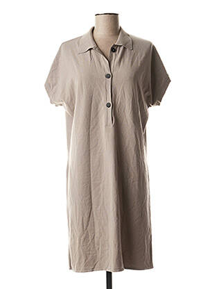 Robe pull coupe droite manches courtes marron SARAH PACINI femme