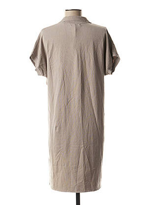 Robe pull coupe droite manches courtes marron SARAH PACINI femme