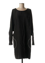 Robe mi-longue fermeture zippée au dos noir MANILA GRACE femme