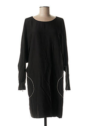 Robe mi-longue fermeture zippée au dos noir MANILA GRACE femme