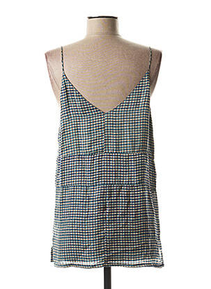 Top col v fines bretelles bleu LAURENCE BRAS femme