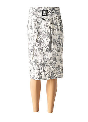 Jupe mi-longue taille à pinces blanc MARELLA femme