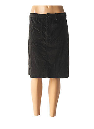 Jupe mi-longue stretch noir LEON & HARPER femme